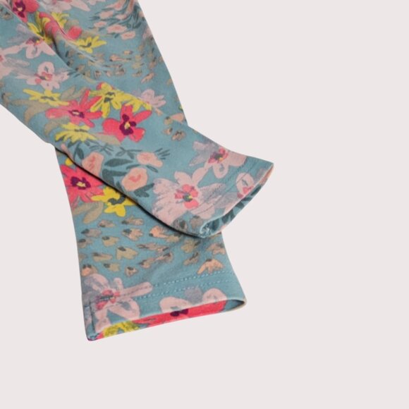 Girl's 3T Carter's Lot of 2pr Maroon Floral & Teal Floral Leggings T18 - Picture 4 of 7